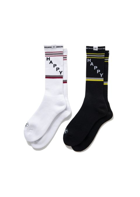 2 Pcs JACQUARD SOCKS "LARRY" (BURGUNDY) / 2パック ラインソックス