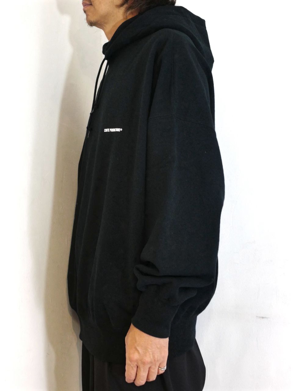 COOTIE PRODUCTIONS - Open End Yarn Plain Sweat Hoodie (BLACK