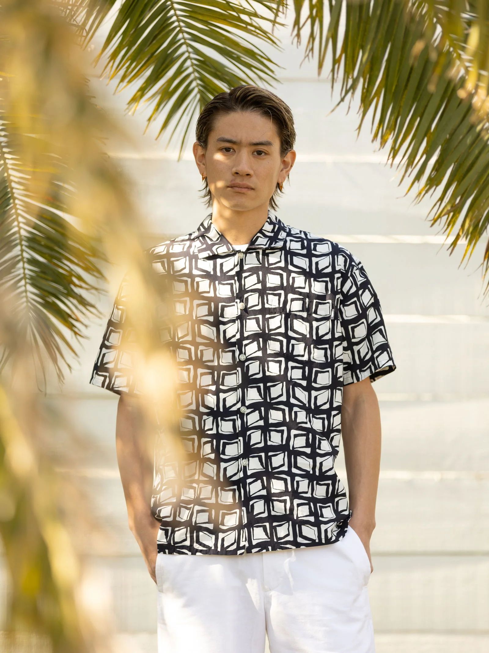 ATOMIC S/S SHIRT (NAVY) / アトミック柄 アロハ シャツ