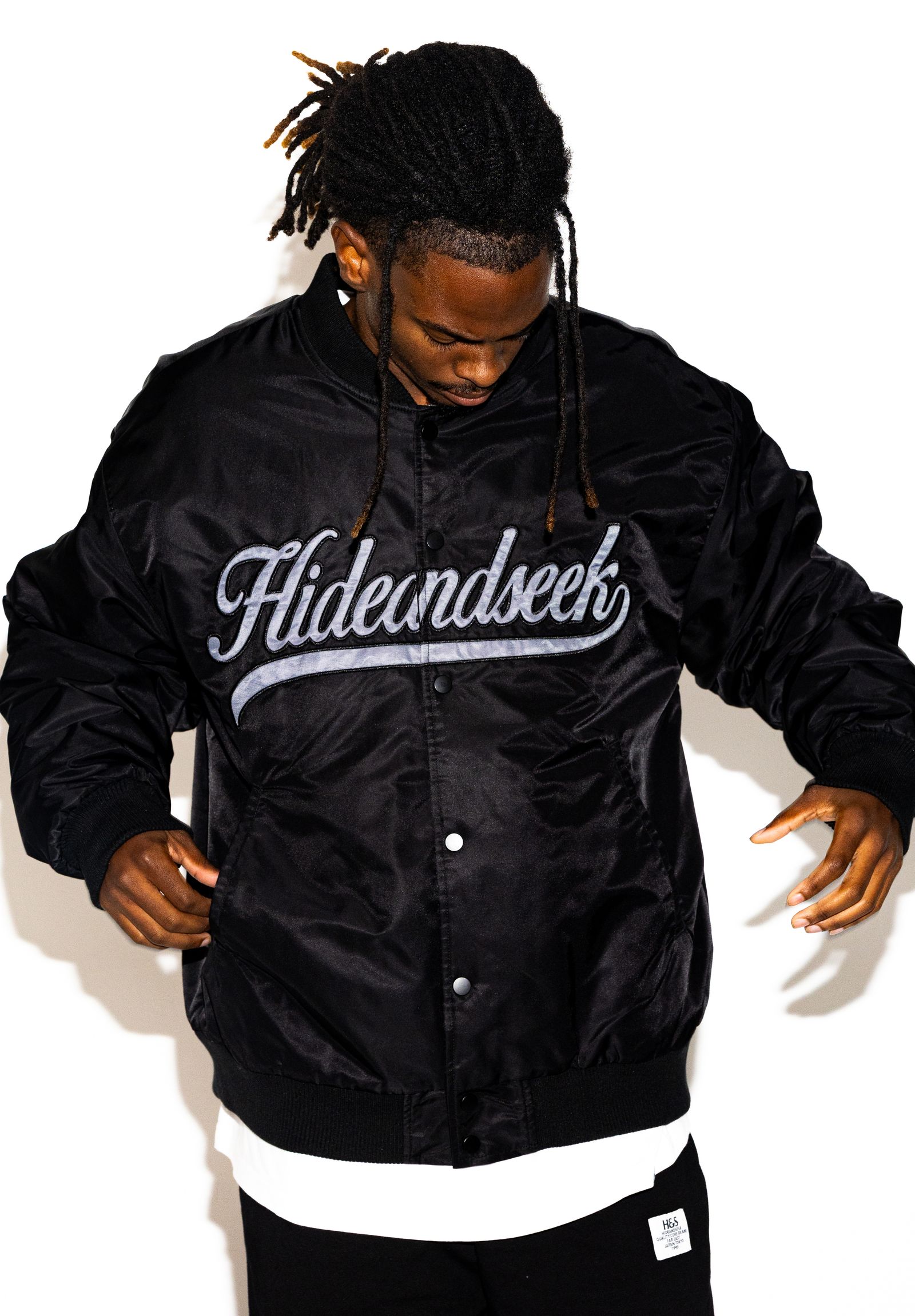Nylon Varsity Jacket (BLACK) / オリジナル ナイロン スタジャン