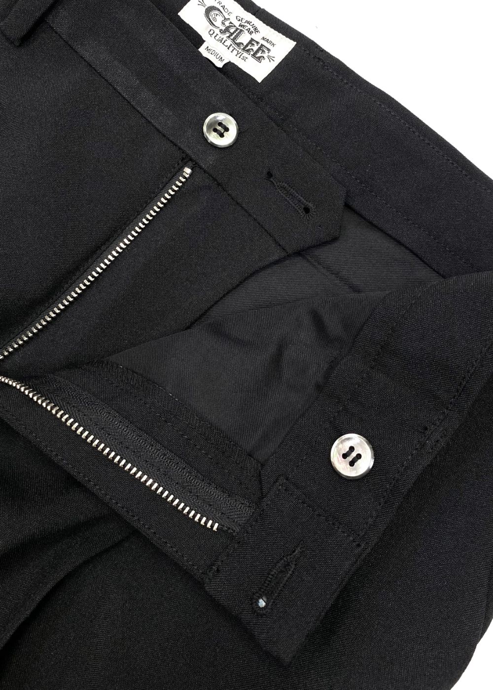 VINTAGE TYPE CROPPED SLACKS (BLACK) / オリジナル クロップド スラックス