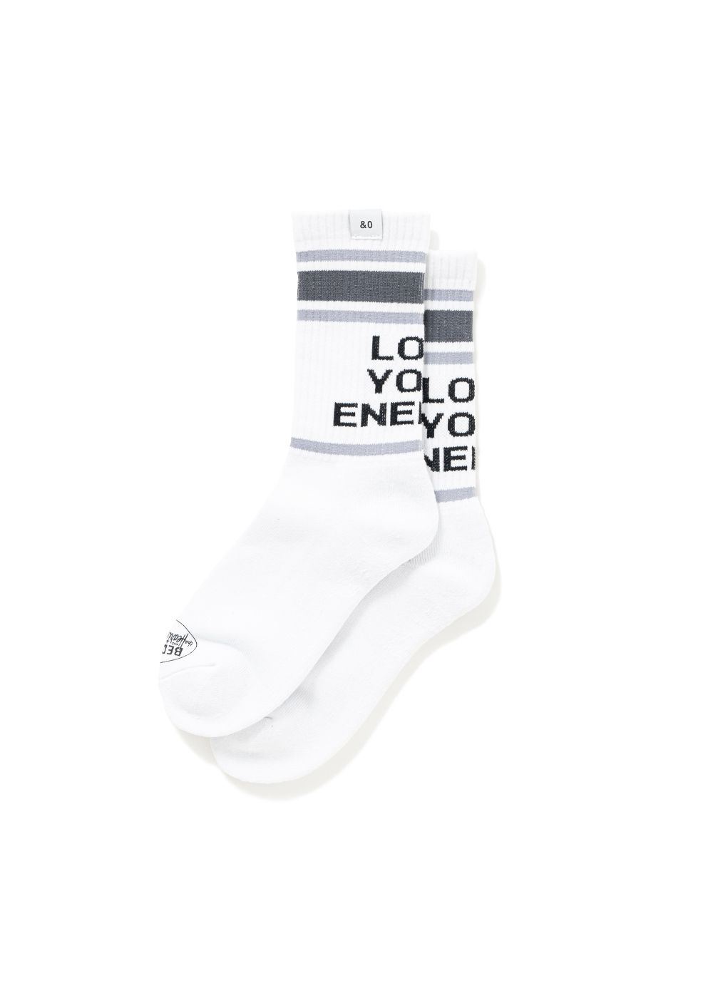 2 Pcs JACQUARD SOCKS "LARRY" (CHARCOAL) / 2パック ラインソックス