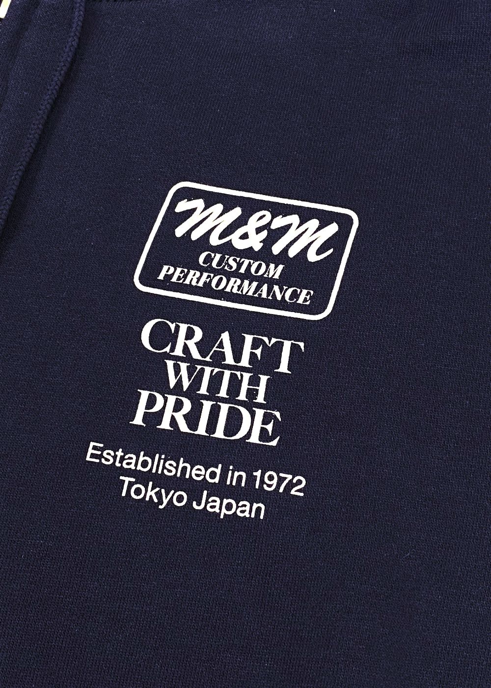 ZIP HOODIE (NAVY) / プリント スウェット ジップ パーカー