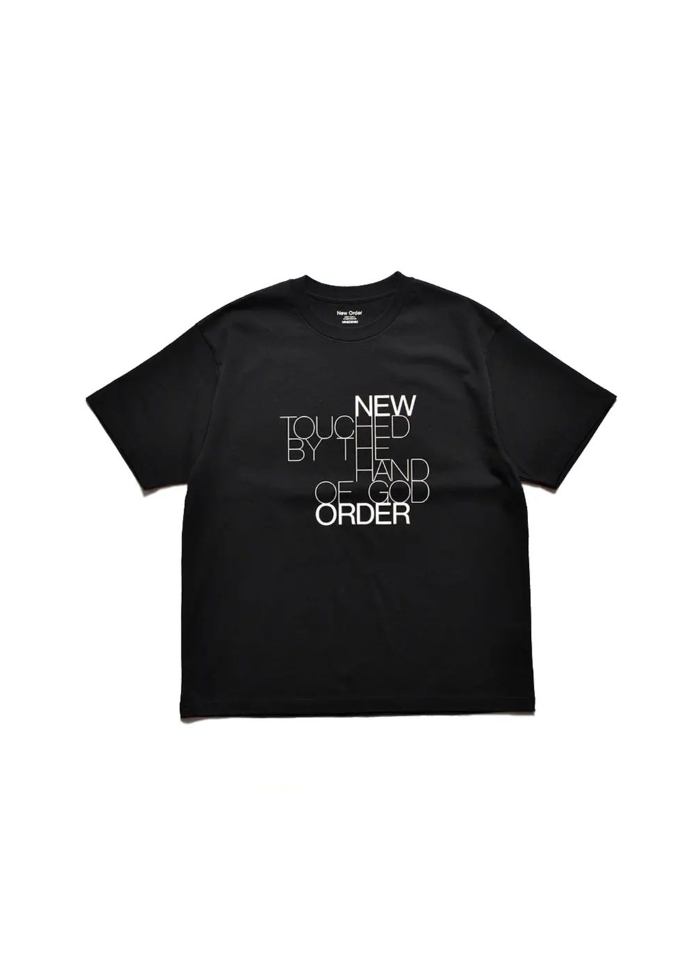 New Ordar "TOUCHED BY THE HAND OF GOD" Crewneck T-SH (BLACK) / ニューオーダー コラボ Tシャツ
