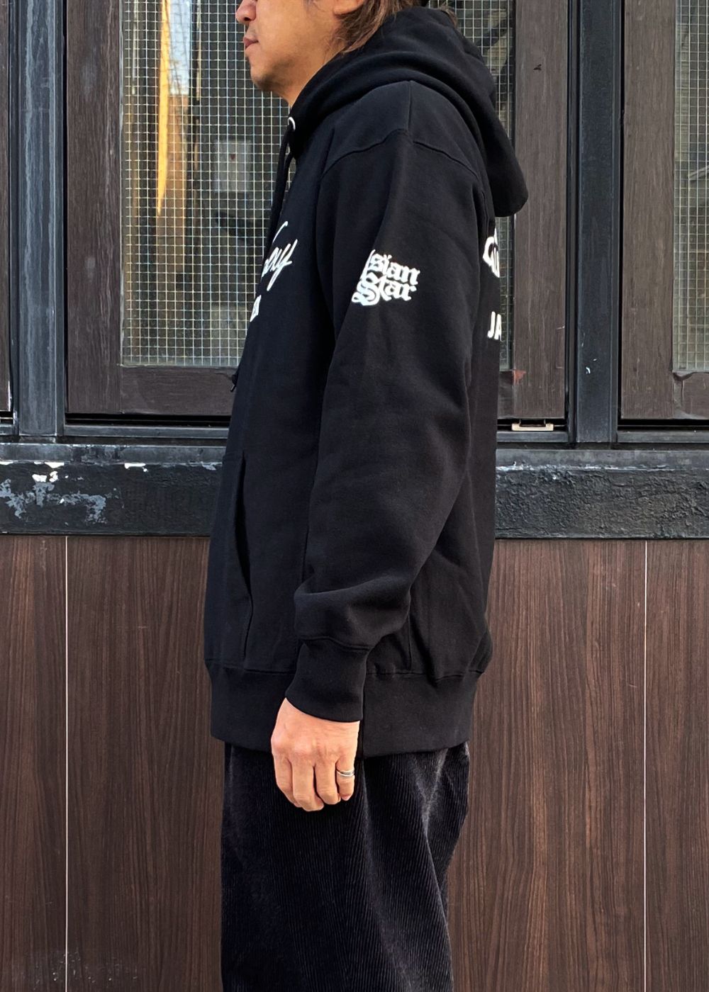 × ASIAN STAR SLOW&SEXY Hooded Sweat Shirt (BLACK/WHITE) / エイジアンスター コラボ スウェット パーカー