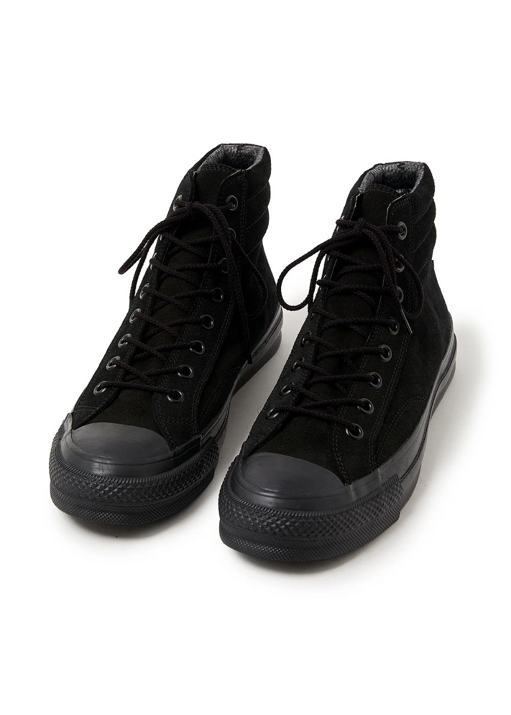 【ラスト1点】× nonnative DWELLER TRAINER 2 HI COW LEATHER WITH GORE-TEX by SPINGLE (BLACK×BLACK) / ノンネイティブ コラボスニーカー