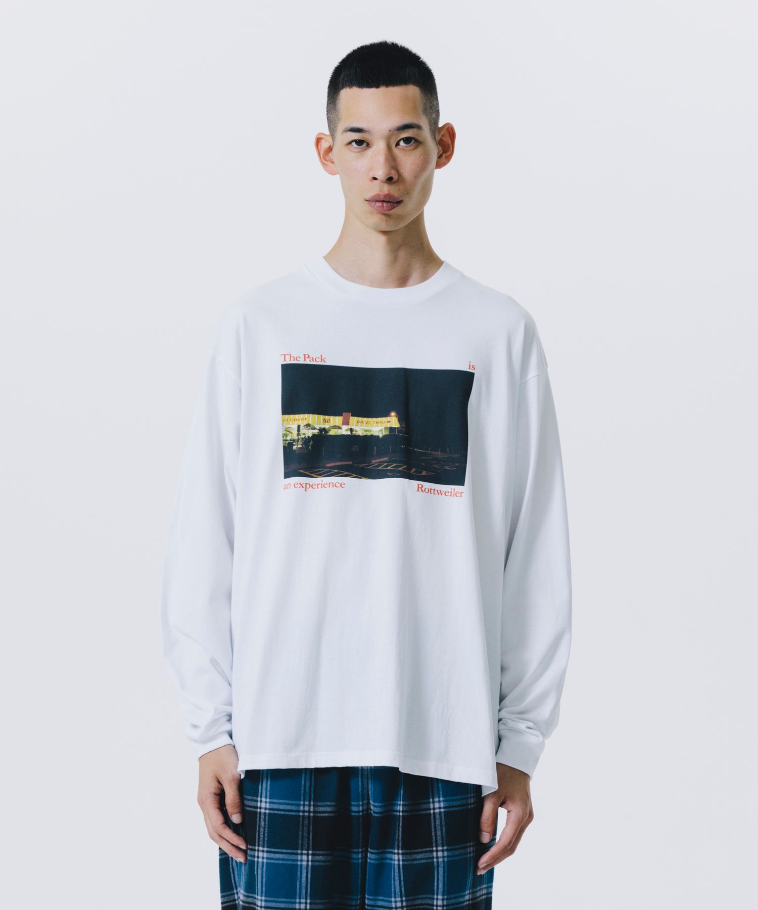 CAL NIGHT LS PHOTO TEE (WHITE) / フォト プリント Tシャツ