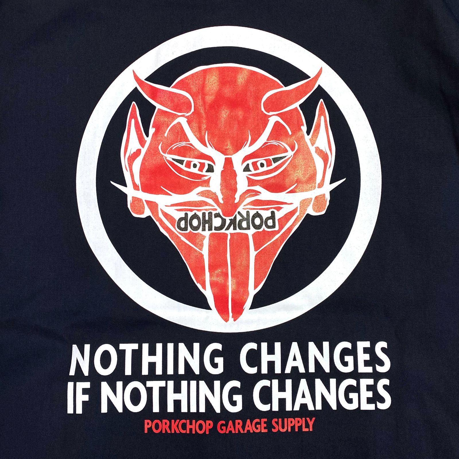 PORKCHOP GARAGE SUPPLY - NOTHING DEVIL COACH JKT (NAVY PORKCHOP GARAGE SUPPLY - NOTHING DEVIL COACH JKT (NAVY