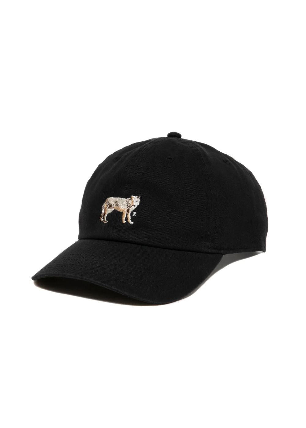 DAD DOG CAP (BLACK) / ロゴ刺繍 ダッドキャップ。