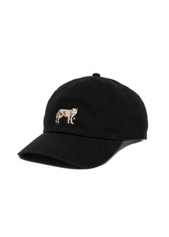 DAD DOG CAP (BLACK) / ロゴ刺繍 ダッドキャップ。