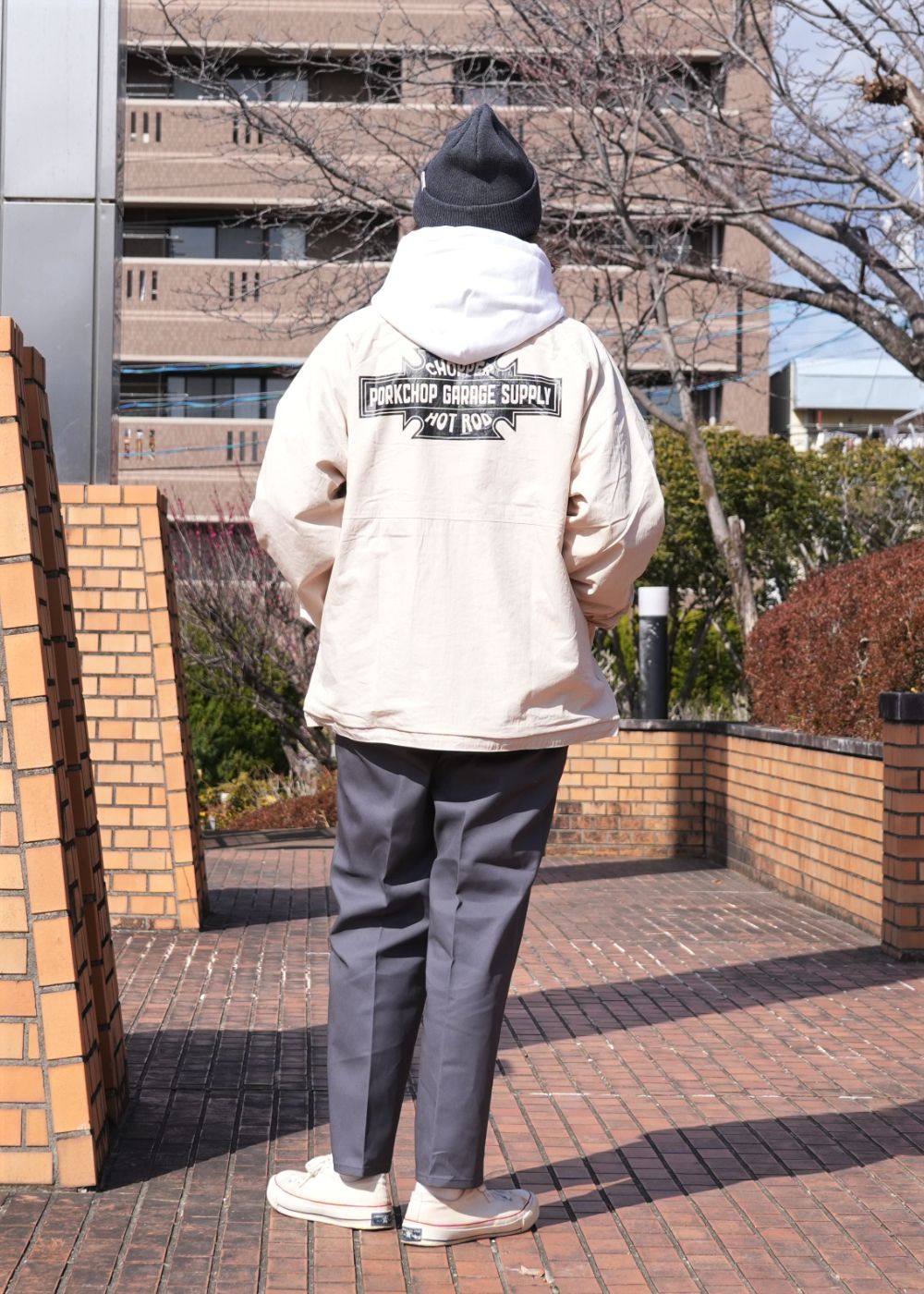 BAR&SHIELD TRACK JKT (CREAM) / バー&シールド ナイロン トラック ジャケット