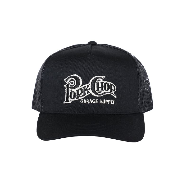 PORKCHOP GARAGE SUPPLY - SQUARE LOGO CAP (BLACK) / ロゴ刺繍 