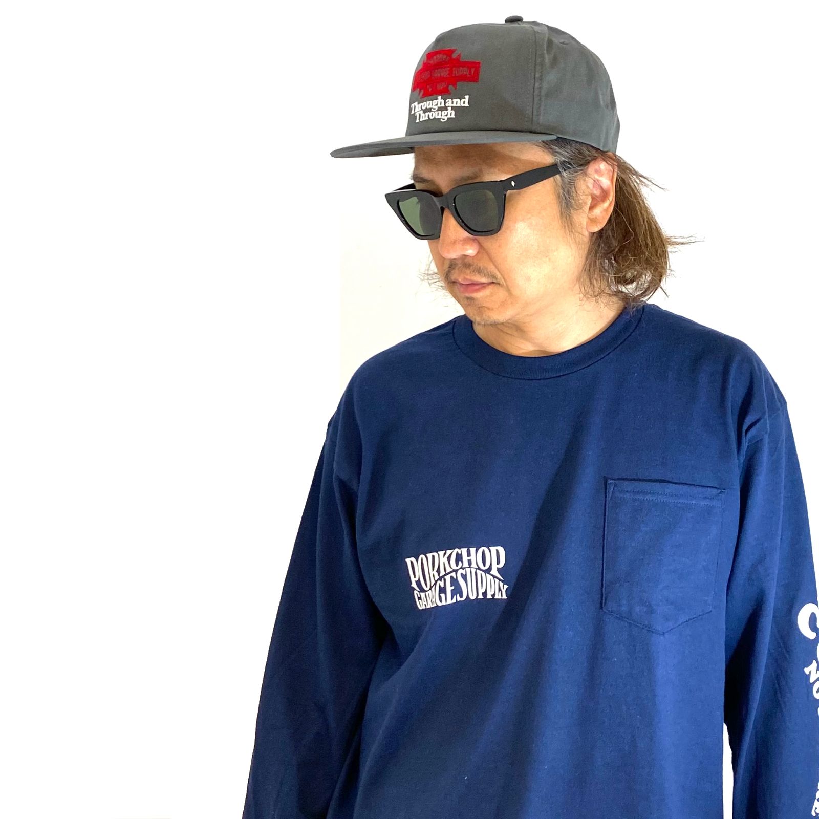 Through and Through CAP (CHARCOAL) / ロゴ プリント キャップ