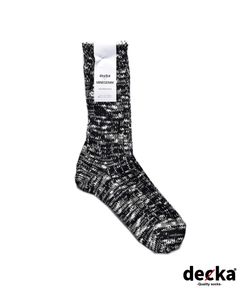 ×decka Melange Rib SOX (BLK) / デッカ コラボ メランジ ソックス
