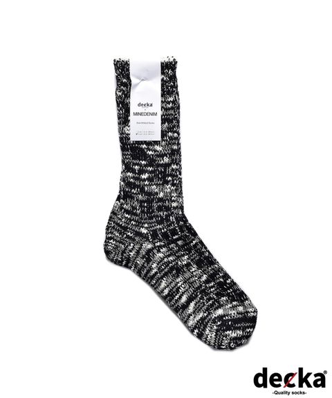 ×decka Melange Rib SOX (BLK) / デッカ コラボ メランジ ソックス