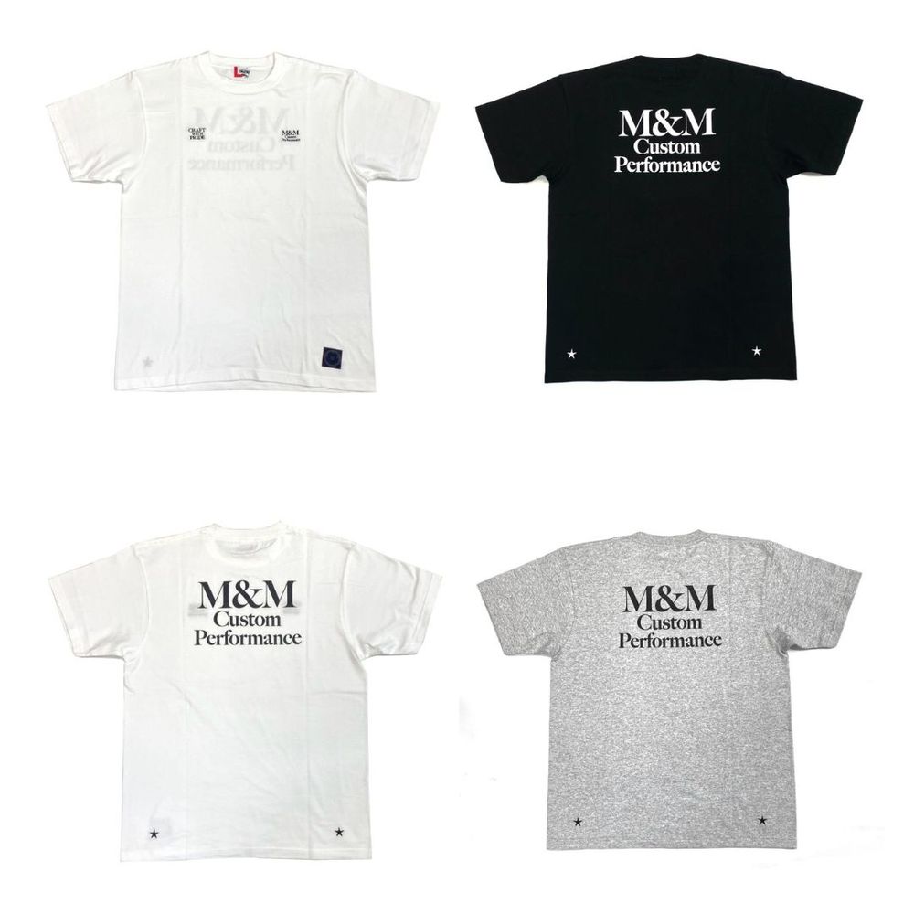 M&M 新作販売告知 / ロゴ刺繍やプリントを配したTシャツは複数枚揃いたいアイテム。