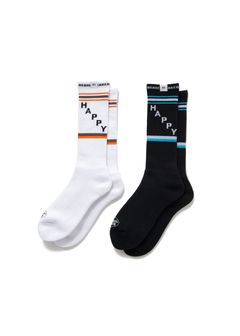 【ラスト1点】2 Pcs JACQUARD SOCKS "LARRY" (ORANGE) / 2パック ラインソックス