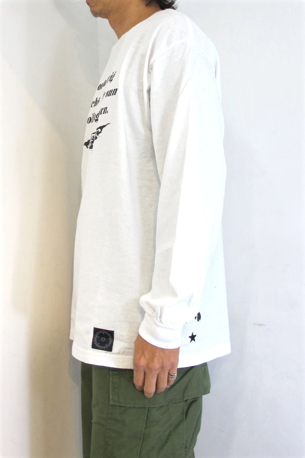 PRINT L/S TEE (×MASSES) (WHITE) / マシス コラボレーション プリントロンT