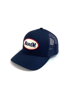 RETRO TRUCKER MESH CAP (NAVY) / ワッペン メッシュキャップ