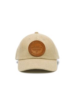 【ラスト1点】WOOL LEATHER PATCH CAP (BEIGE) / レザーワッペン ベースボールキャップ
