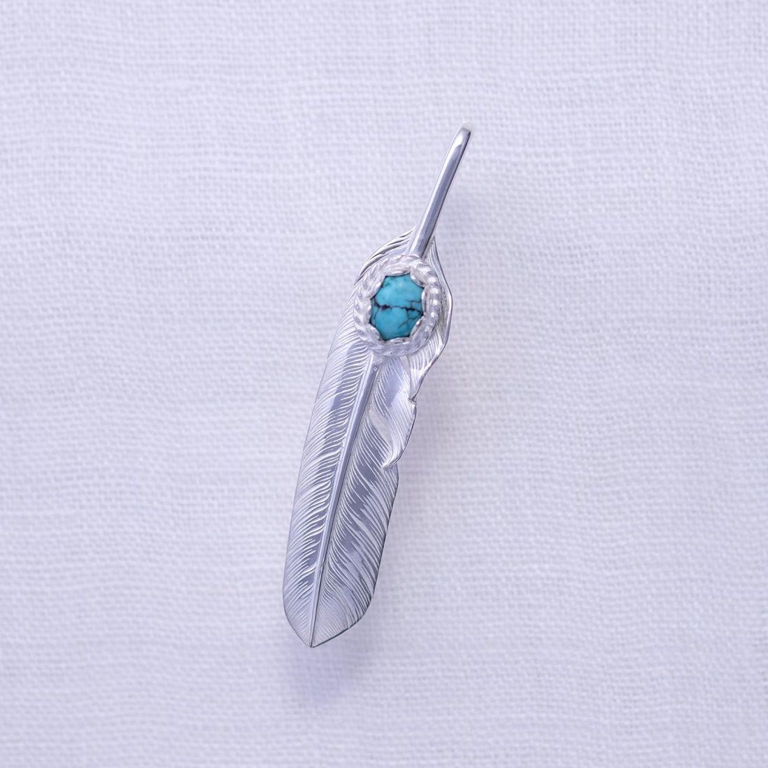 STUDIO T&Y - Feather L with Stone 6*8 (Right) (SILVER