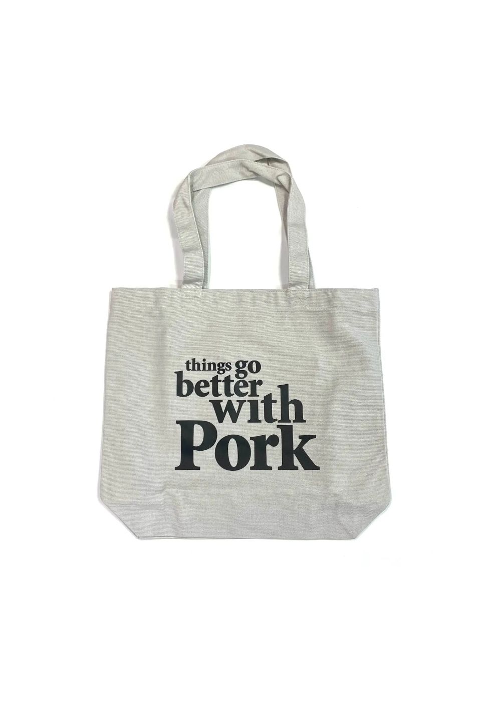 THINGS GO BETTER TOTE BAG (GRAY) / プリントトートバッグ
