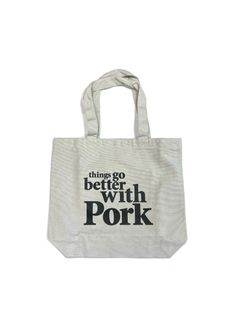 THINGS GO BETTER TOTE BAG (GRAY) / プリントトートバッグ