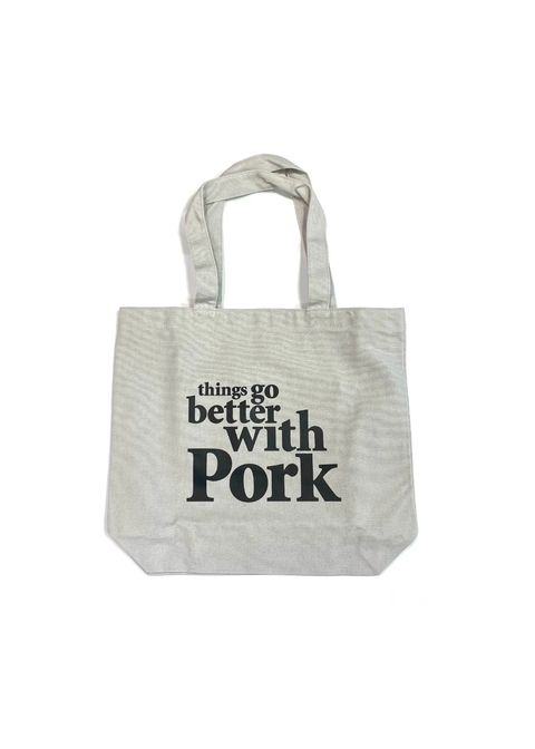 THINGS GO BETTER TOTE BAG (GRAY) / プリントトートバッグ