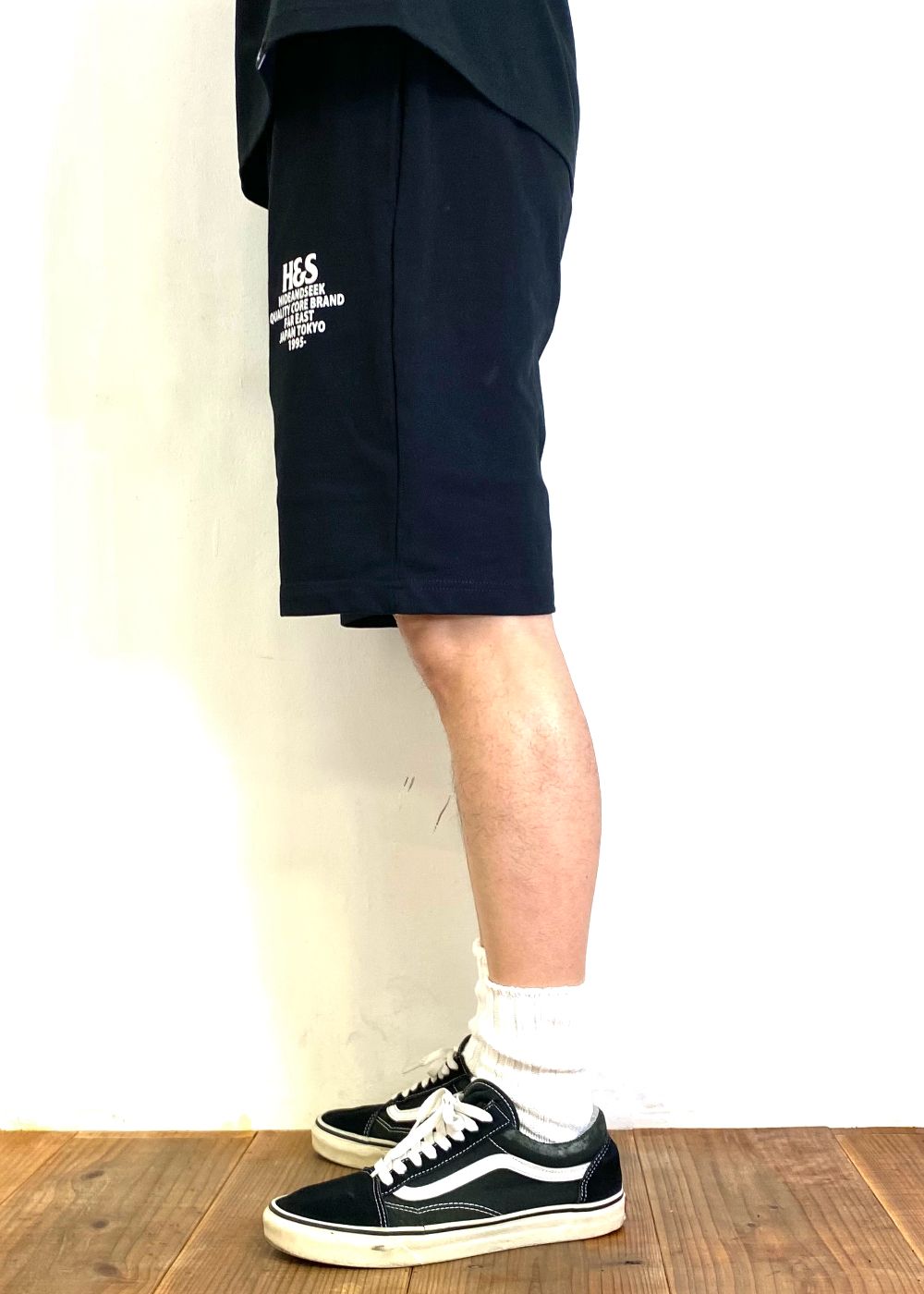 【ラスト1点】H&S Logo Short (BLACK) / ロゴ プリントイージーショーツ