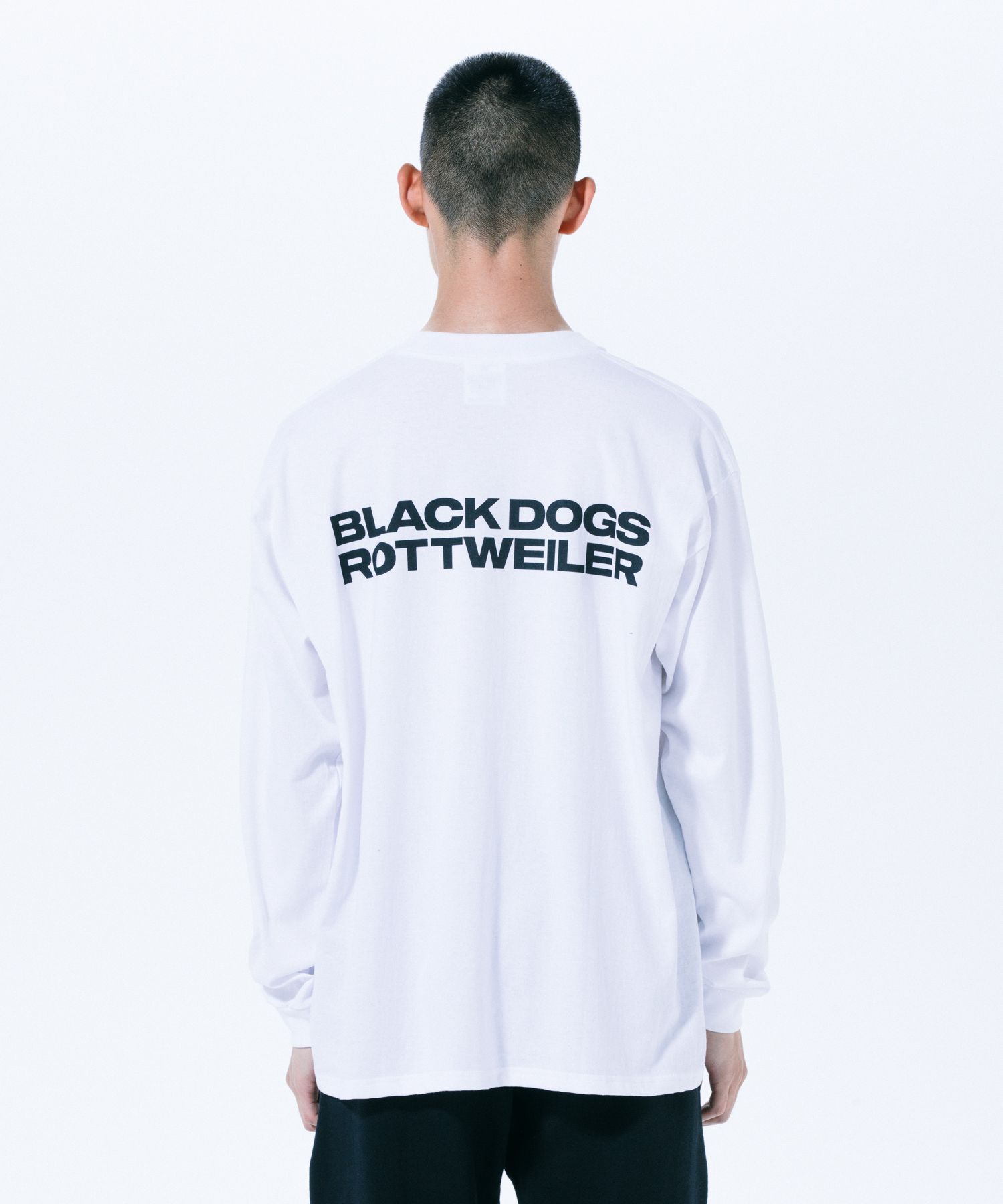 ROTTWEILER - 2 LINE L/S TEE (WHITE) / プリントロンT | LOOPHOLE