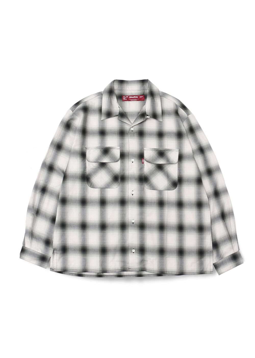 HIDE AND SEEK - OMBRE CHECK L/S SHIRT (WHITE) / オンブレチェック シャツ | LOOPHOLE