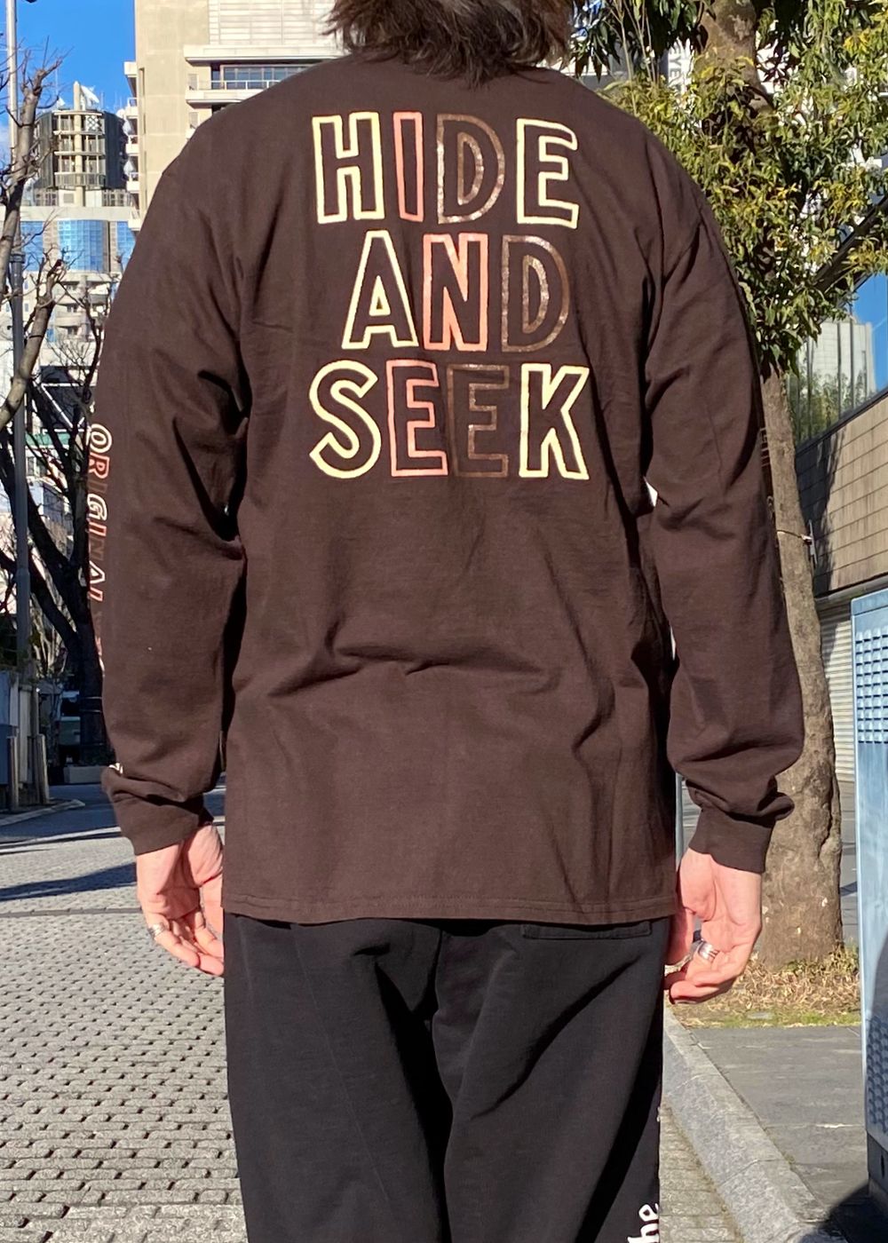 Original H&S L/S Tee (BROWN) / 西浦徹 コラボ ロンT