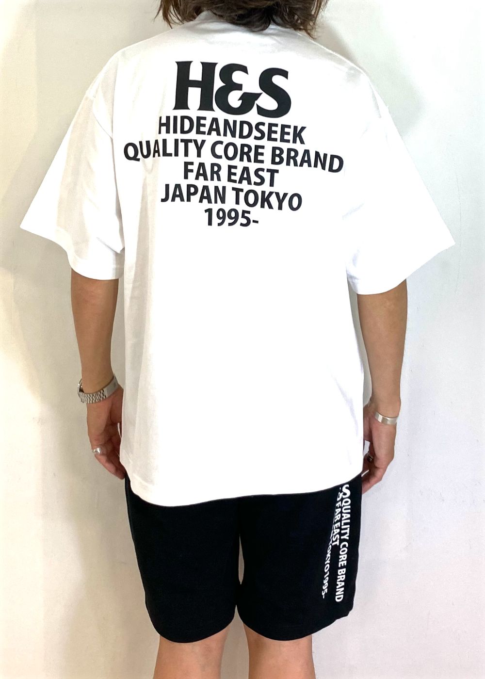 H&S Logo S/S Tee (BigSilhouette) (WHITE) / ヘビーオンス ワイド Tシャツ