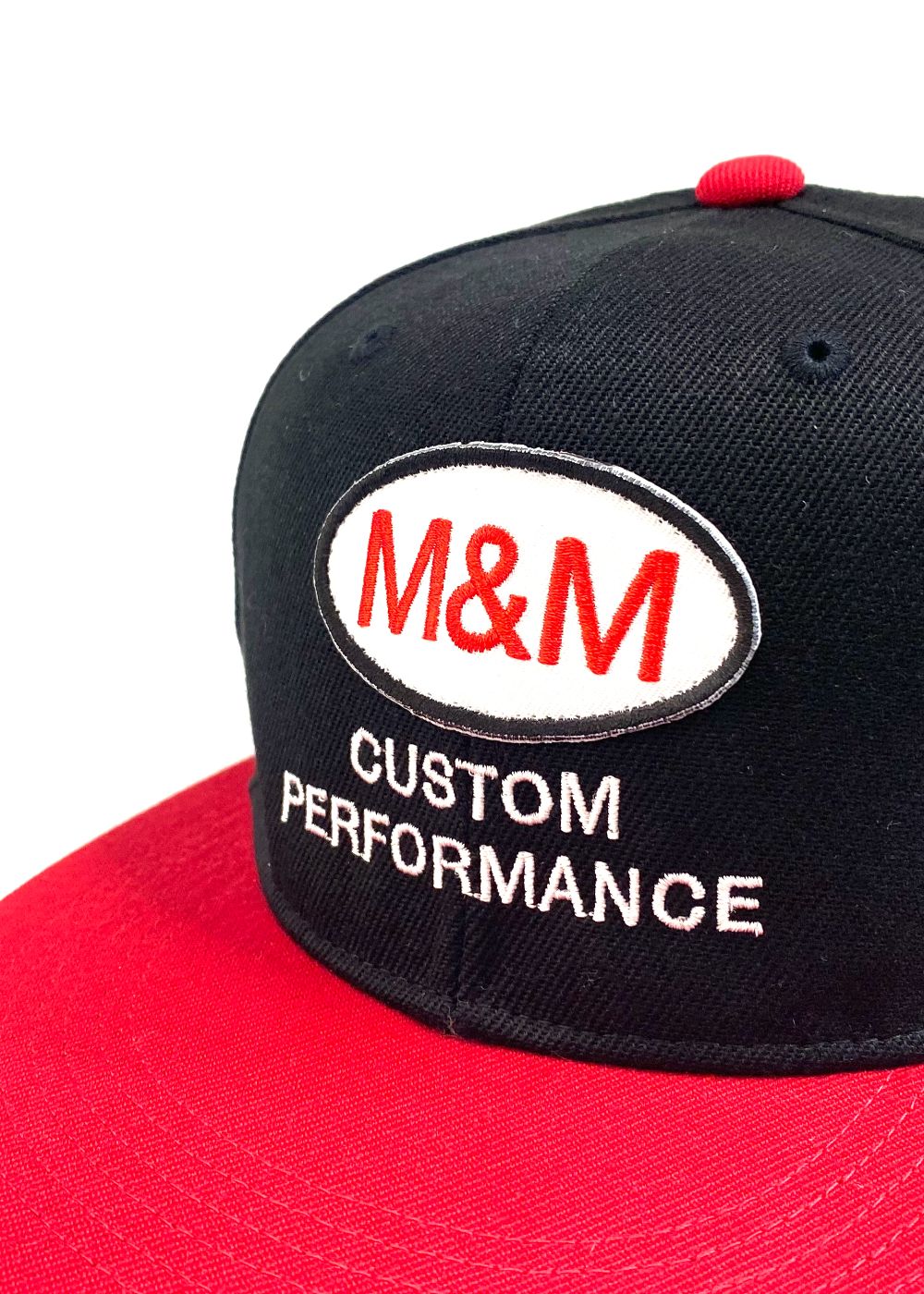 【ラスト1点】Flat Visor Cap (BLACK/RED) / ロゴ ワッペン ベースボール キャップ