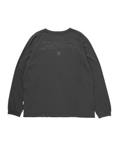 R9 BLK LS TEE (BLACK) / タイポグラフィ プリント オリジナル Tシャツ
