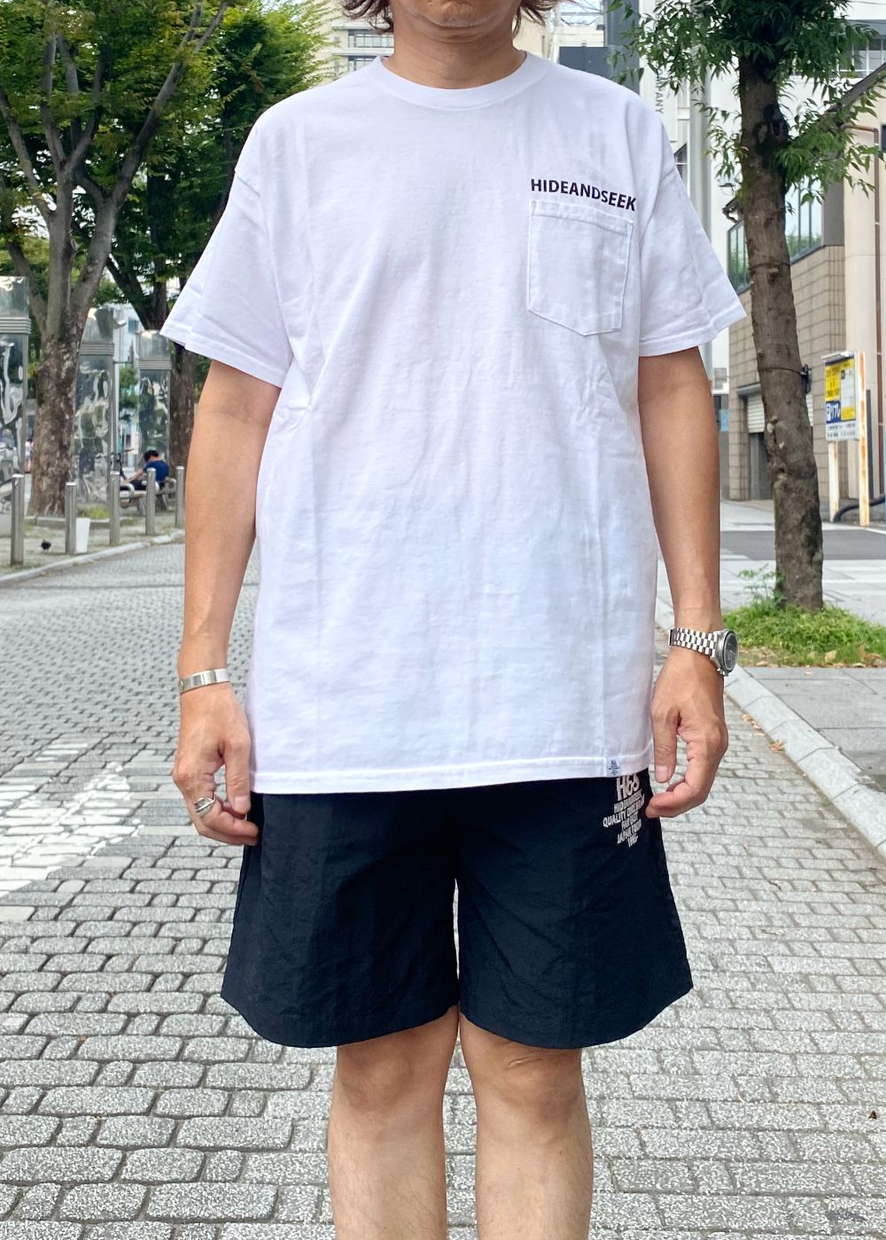 Pocket S/S Tee (WHITE) / ロゴ プリント ポケット Tee