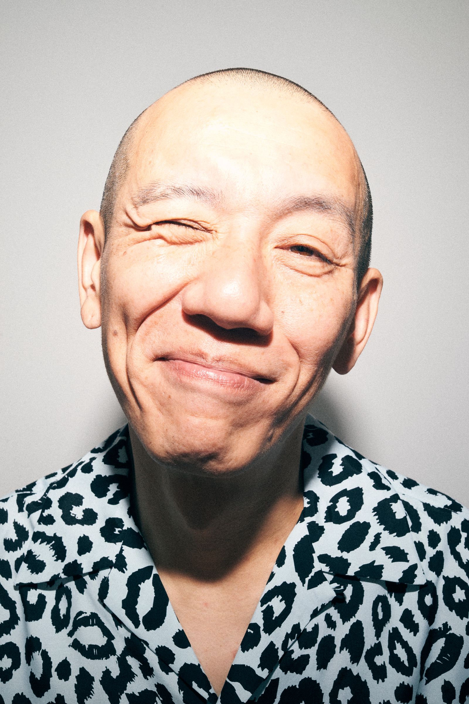 ×WDS Lips Leopard Print Open Collar SH (LGR) / ウィンダンシー コラボ レオパードリップ シャツ / セットアップ可能