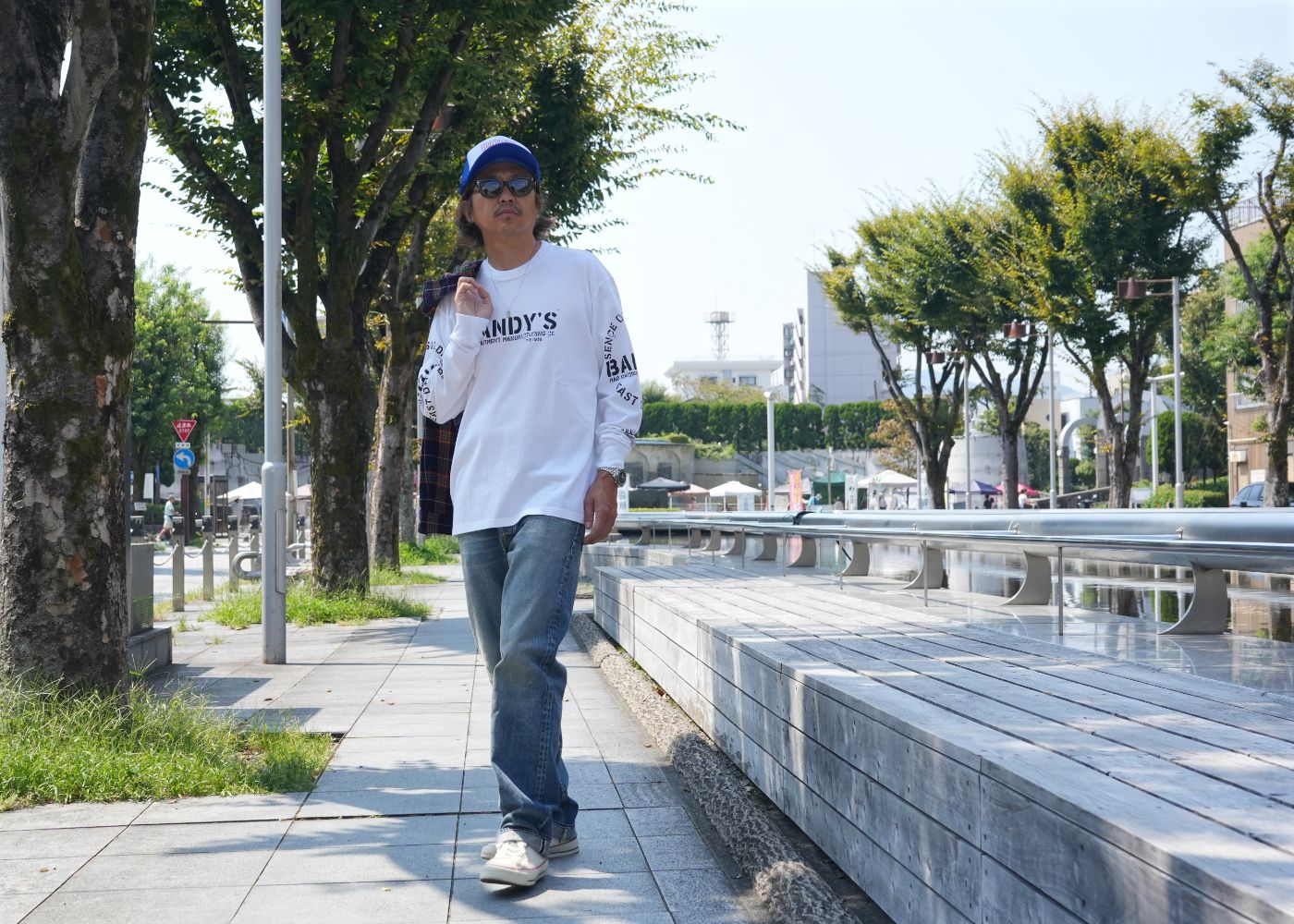 2024 AUTUMN SHIRT STYLE-RATS / COTTON FLANNEL NAVY CHECK SHIRT