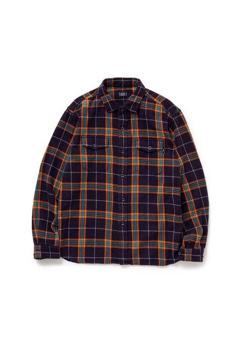 COTTON FLANNEL NAVY CHECK SHIRT (NAVY CHECK) / チェック コットン ネルシャツ