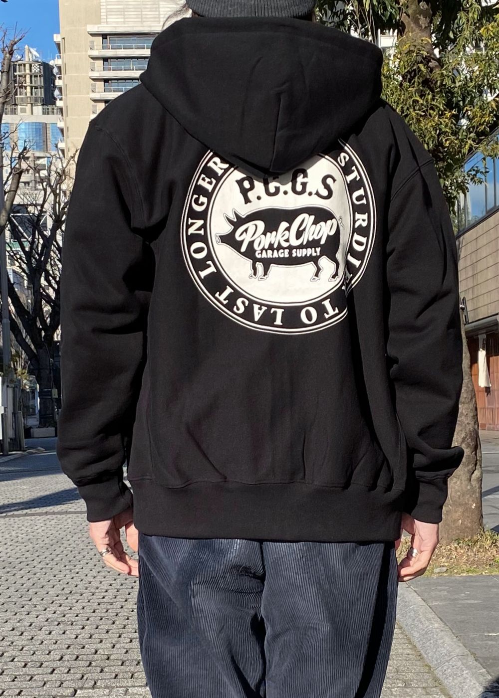 【ラスト1点】CIRCLE PORK ZIP UP HOODIE (BLACK) / サークルポーク スウェット ジップパーカー