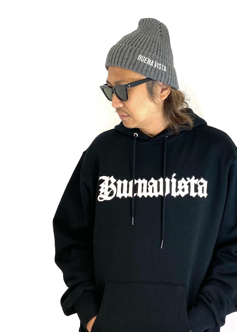 BV knit cap (GRAY) / ロゴ刺繍 ニット キャップ