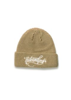 Cursive Logo Knit CAP (BEIGE) / ロゴ刺繍 ニットキャップ