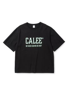 VINTAGE TYPE CALEE NATIONAL LOGO S/S TEE (BLACK) / オリジナル ドロップショルダー ロゴプリント Tシャツ