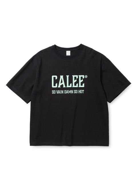 VINTAGE TYPE CALEE NATIONAL LOGO S/S TEE (BLACK) / オリジナル ドロップショルダー ロゴプリント Tシャツ