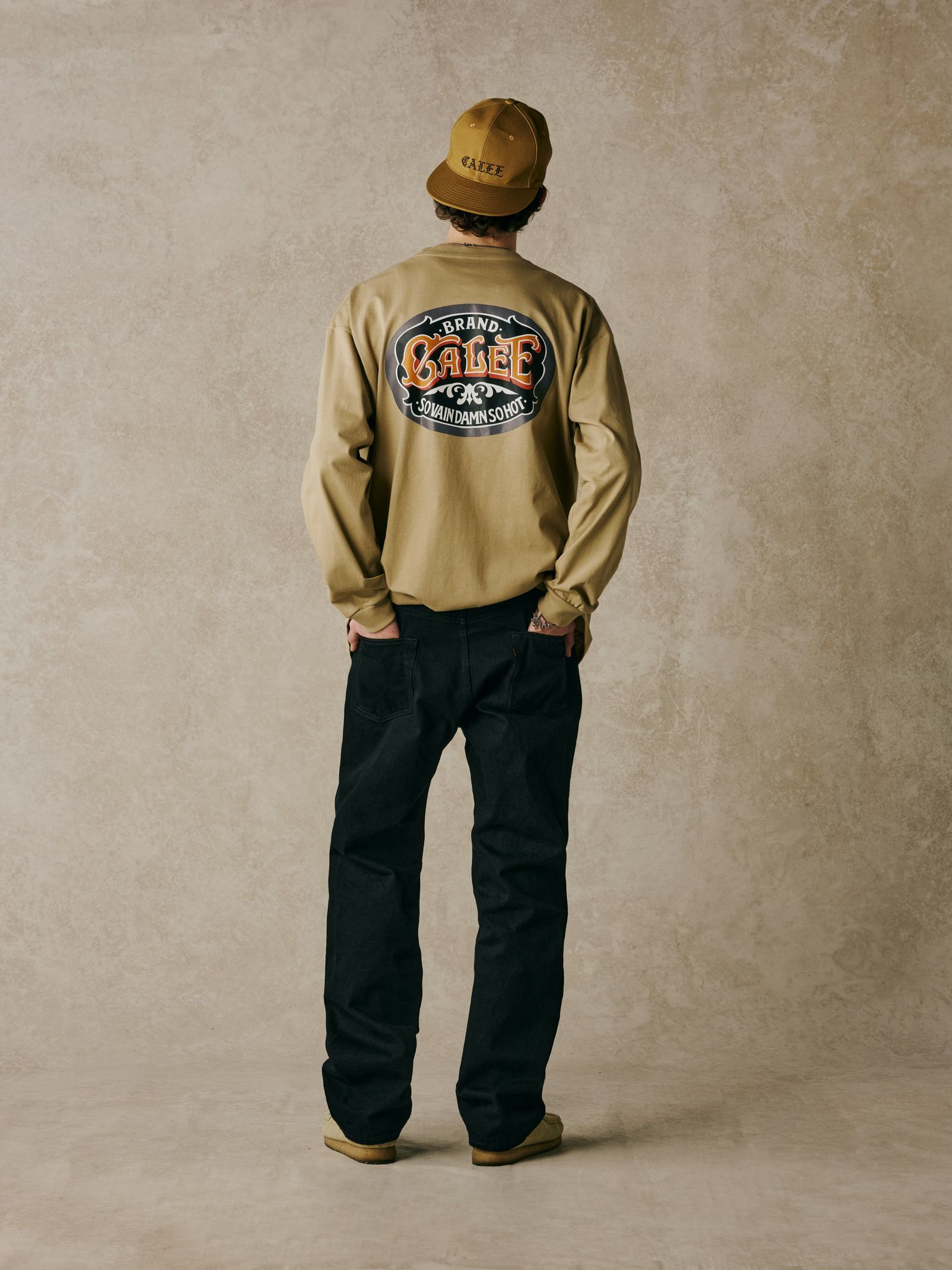 VINTAGE TYPE SIGNBOARD L/S TEE ＜NATURALLY PAINT DESIGN＞ (BEIGE) / ×ナチュラリーペイント コラボ Tシャツ