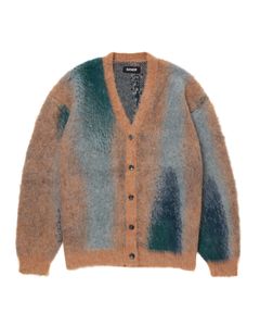 R9 PAINTED CARDIGAN (BEIGE) / モヘアニット カーディガン