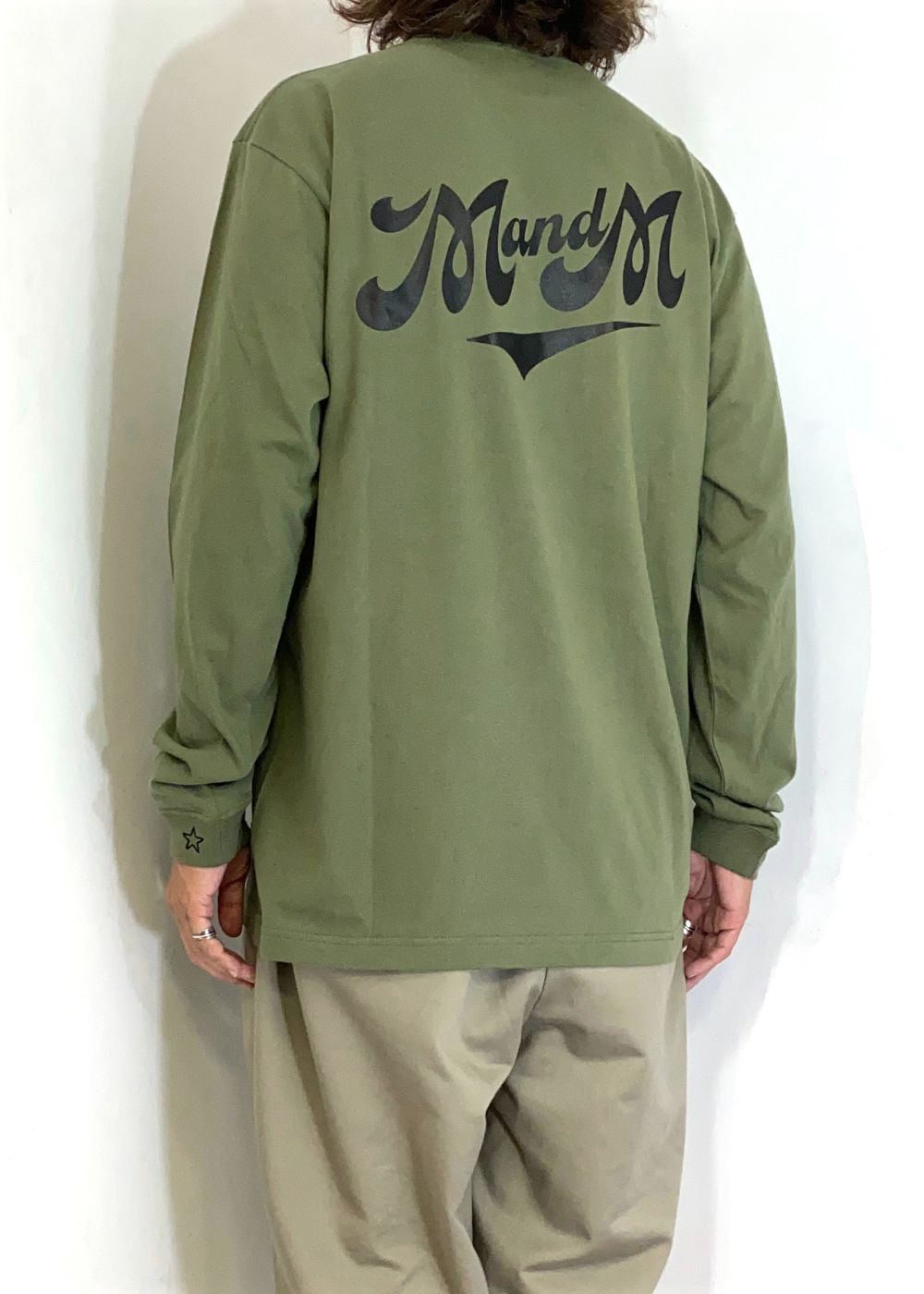 Print L/S Tee (LIGHT OLIVE) / プリント ロンT