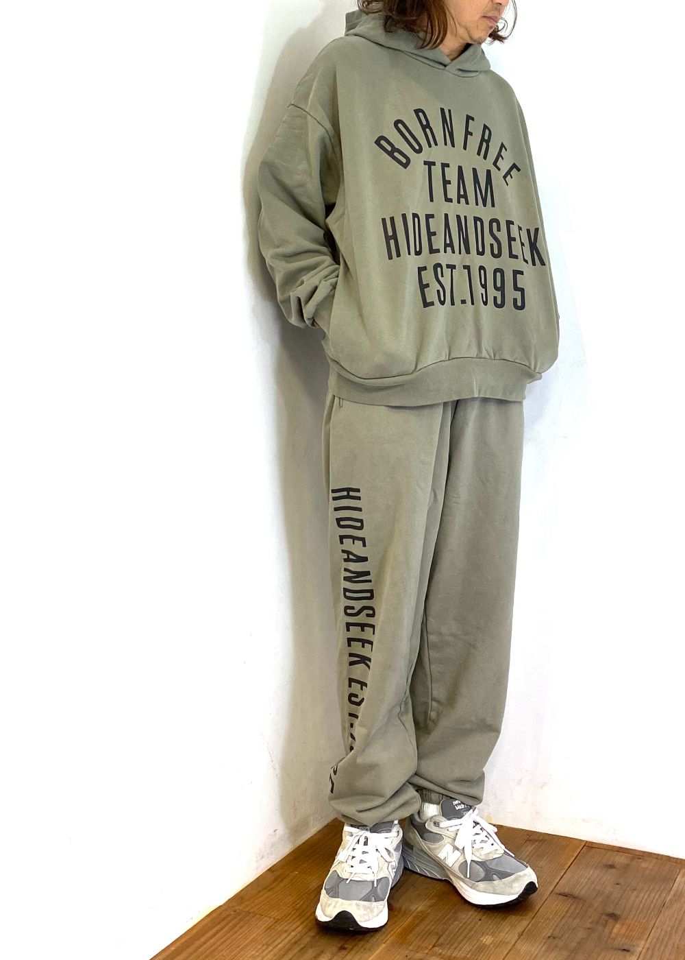 College Hooded Sweat Shirt (OLIVE DRAB) / オリジナル セットアップスウェット パーカー / セットアップ可能