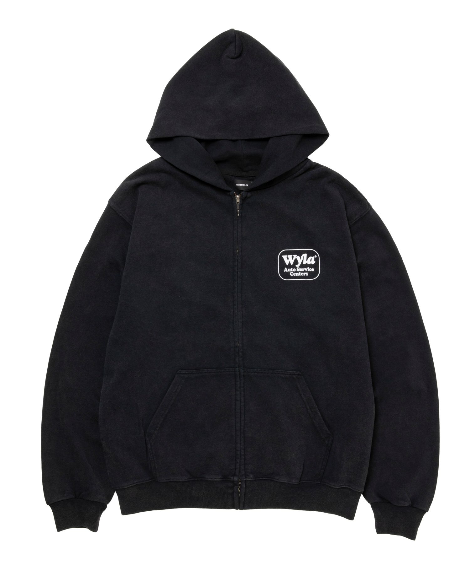 WYLA ZIP HOODIE (BLACK) / ピグメント スウェット ジップ パーカー