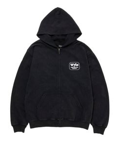 WYLA ZIP HOODIE (BLACK) / ピグメント スウェット ジップ パーカー